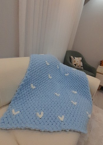 Mavi Örgü Çocuk Battaniyesi - Görsel 5