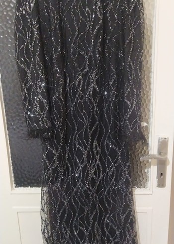 Siyah Uzun Kollu Yılan Desenli Gotik Elbise