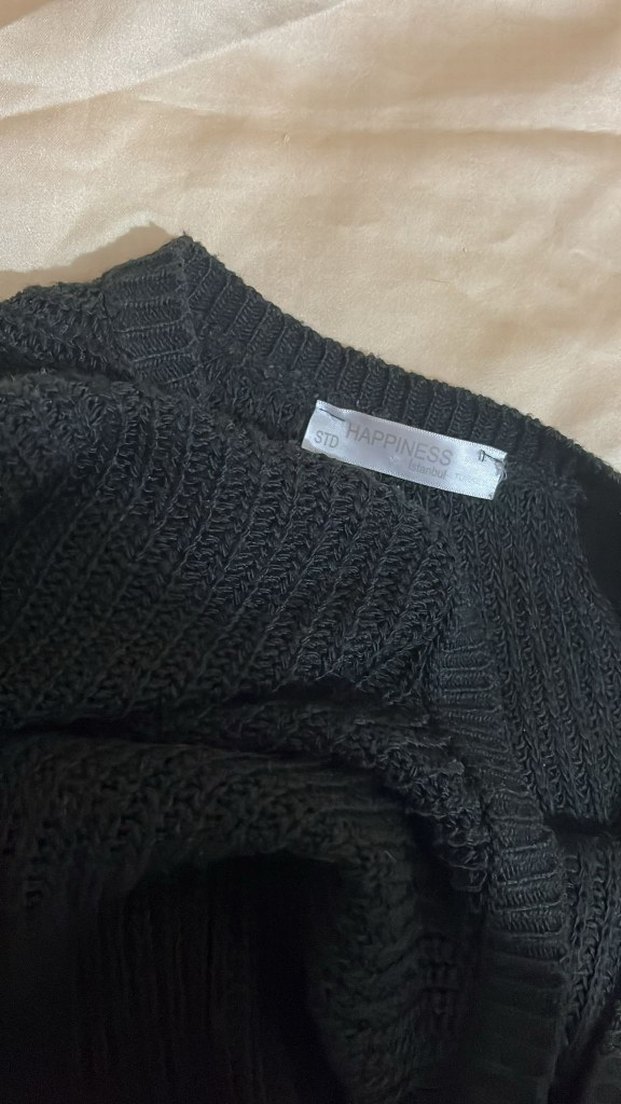 Siyah Kadın Tek Kollu Kazak - Görsel 2