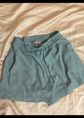 Kadın Mavi Pamuk Mini Şort - Görsel 3