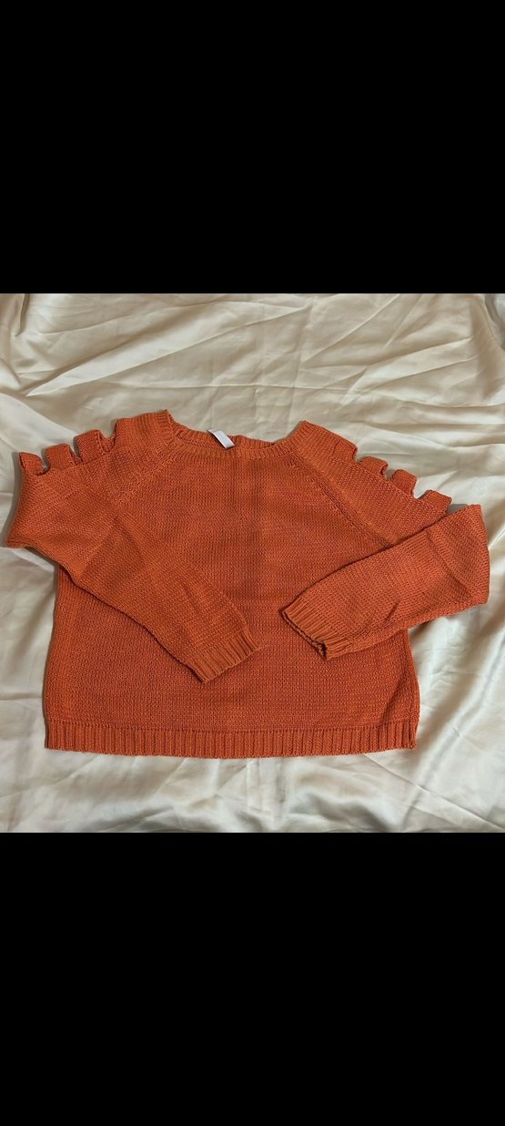 Kadın Turuncu  Boğazlı Triko Kazak - Görsel 2