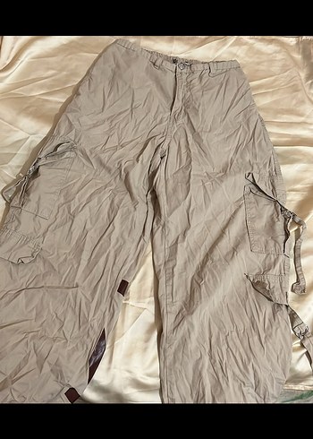 Bej Baskılı Bol Kesim Street Style Pantolon - Görsel 2