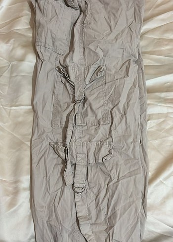 Bej Baskılı Bol Kesim Street Style Pantolon - Görsel 3