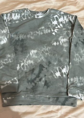 Gri Batik Desenli Kadın Sweatshirt - Görsel 2