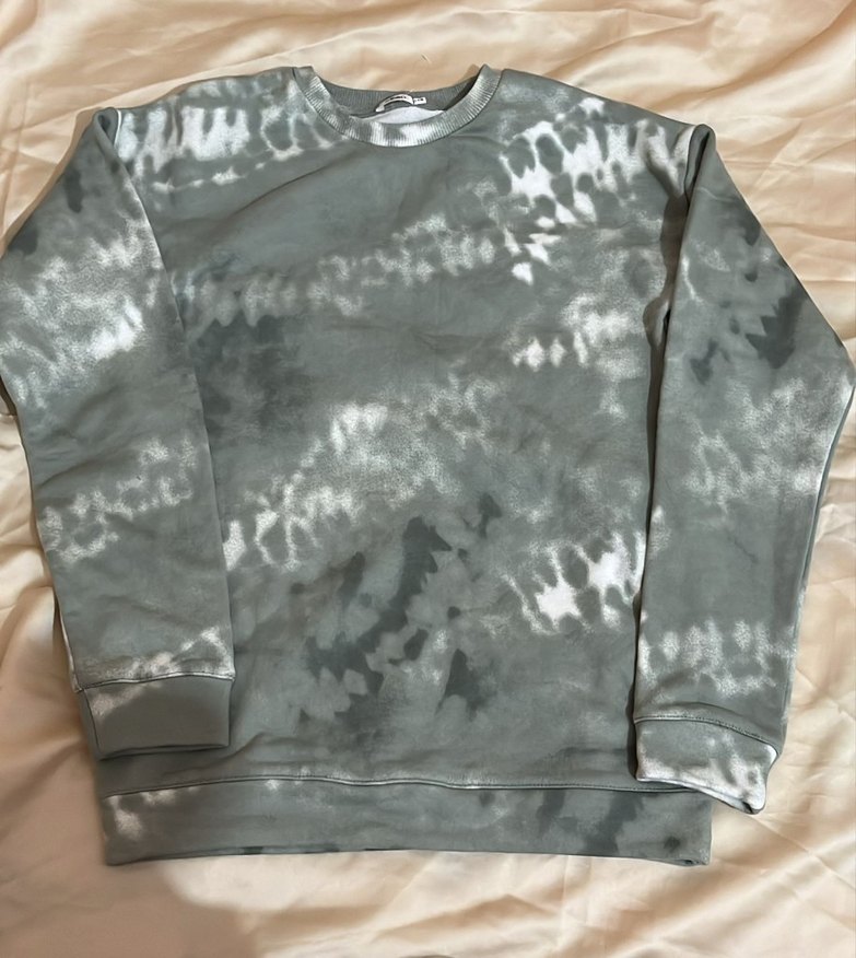 Gri Batik Desenli Kadın Sweatshirt - Görsel 2