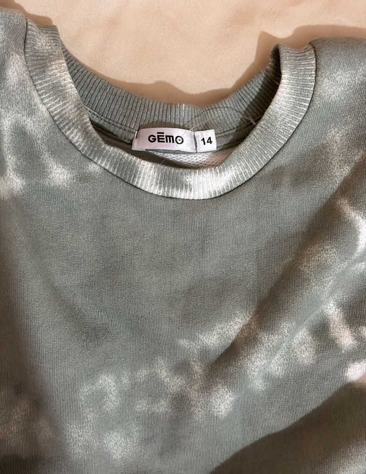 Gri Batik Desenli Kadın Sweatshirt - Görsel 3