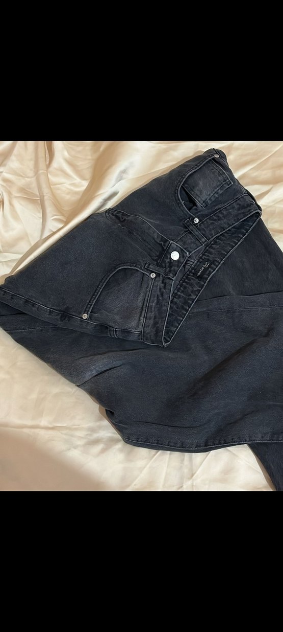 Siyah Salaş Midi Denim Kadın Jean - Görsel 5