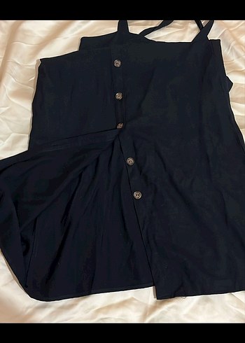 Kalın Askılı Uzun Siyah Elbise - Görsel 2