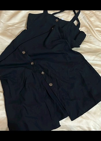 Kalın Askılı Uzun Siyah Elbise - Görsel 3