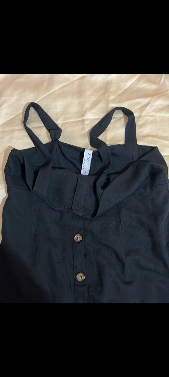 Kalın Askılı Uzun Siyah Elbise - Görsel 4