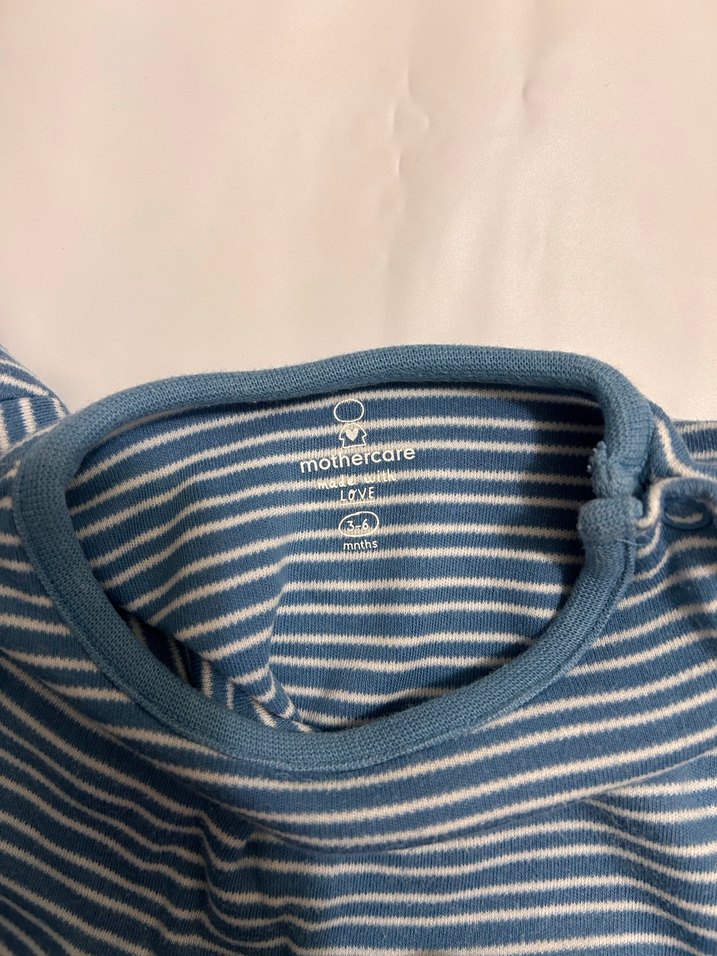 Mavi Çizgili Uzun Kollu Bebek Body - Görsel 2