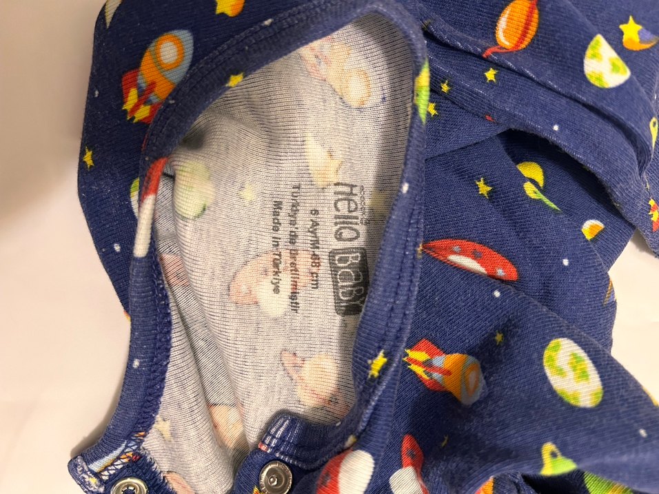 Uzun Kollu, Desenli Bebek Body - Görsel 2