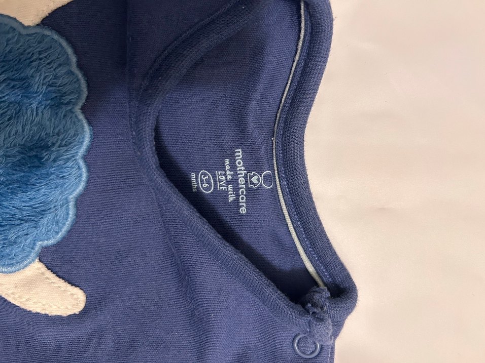 Uzun Kollu Lacivert Bebek Çıtçıtlı Body - Görsel 2