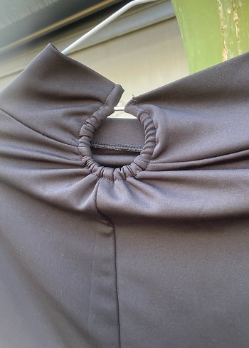 Drapeli Uzun Gri Kadın Etek - Görsel 2