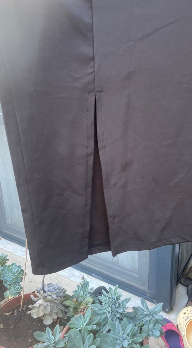 Drapeli Uzun Gri Kadın Etek - Görsel 3