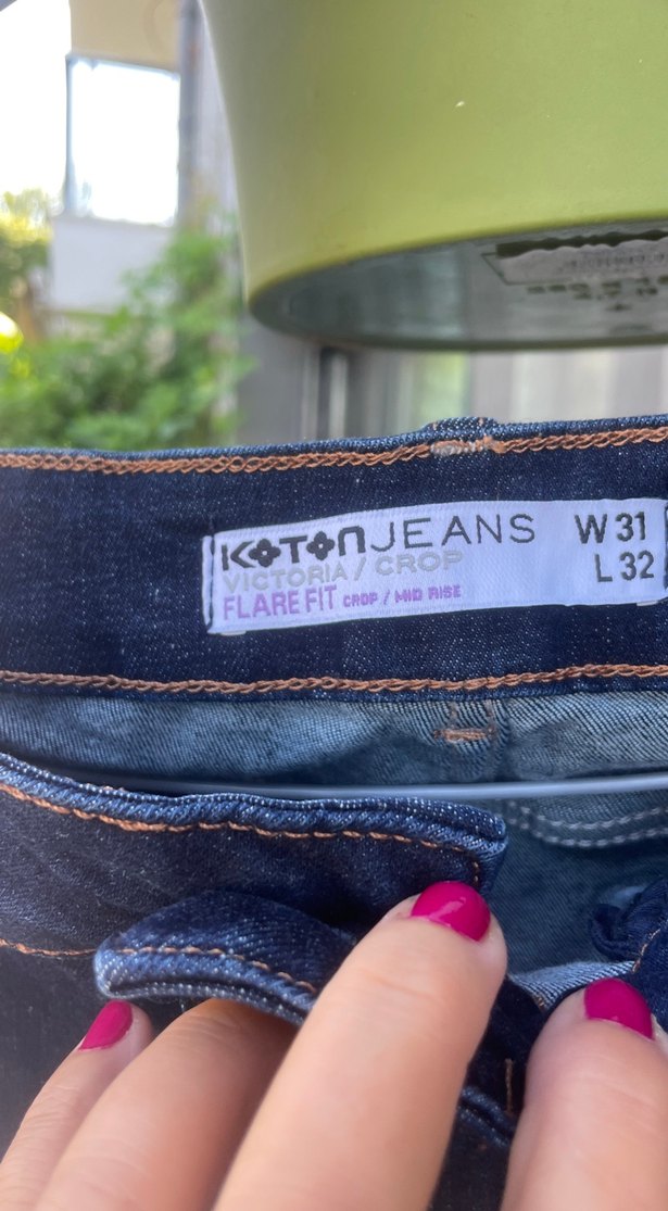 Lacivert Kadın Midi Boy Denim Pantolon - Görsel 4