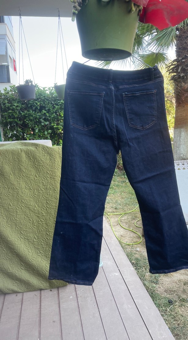 Lacivert Kadın Midi Boy Denim Pantolon - Görsel 3