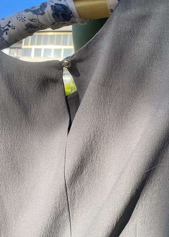 Gri Keten Hamile Tunik, Salaş Kesim, Kısa Kollu - Görsel 5