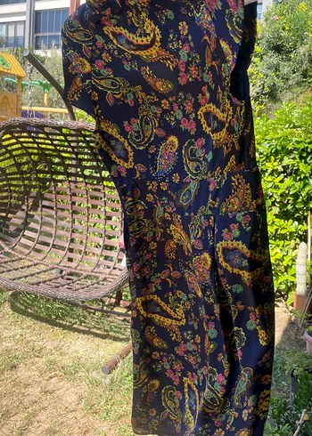 Bohem Desenli Midi Elbise - Görsel 4