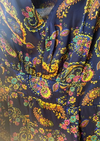 Bohem Desenli Midi Elbise - Görsel 3