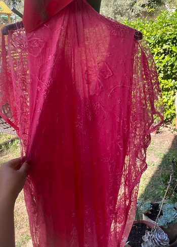 Bordo İşlemeli Uzun Bohem Elbise - Görsel 4