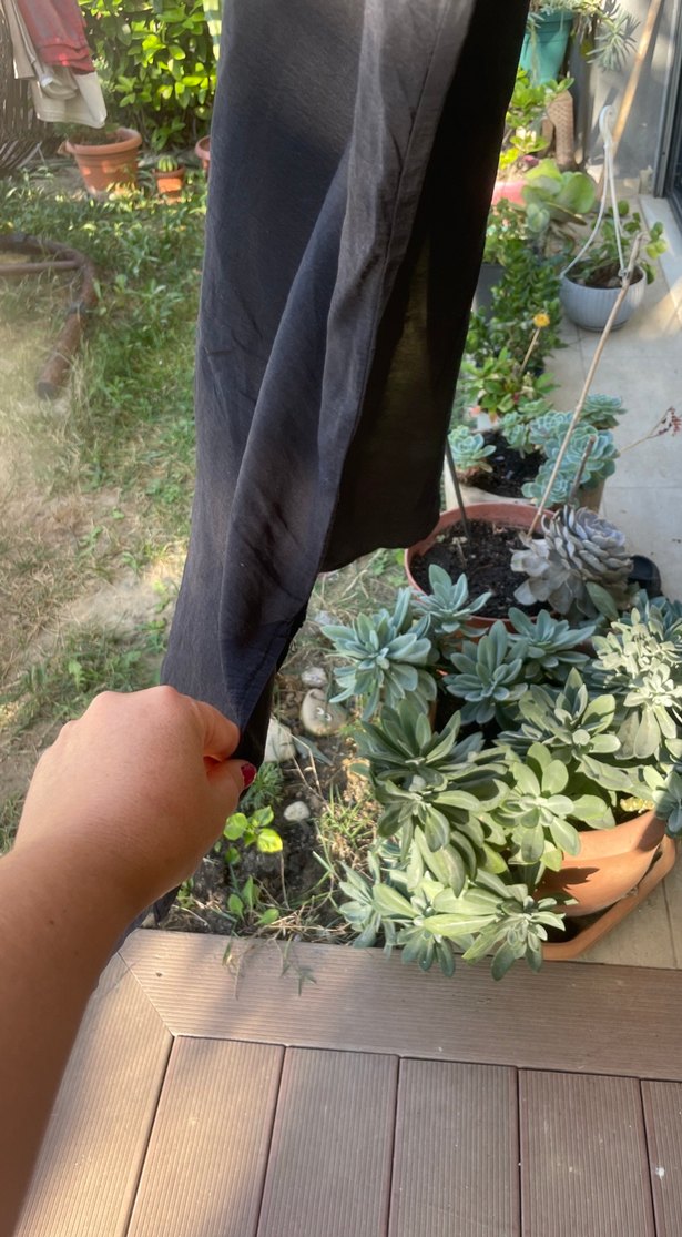 Siyah V Yakalı Midi Uzun Kadın Elbise - Görsel 5