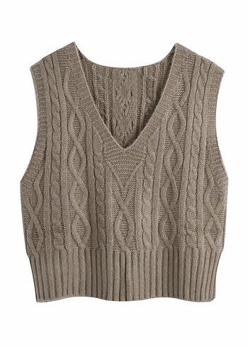 Zara V Yaka Örgü Kadın Süveter - Görsel 3