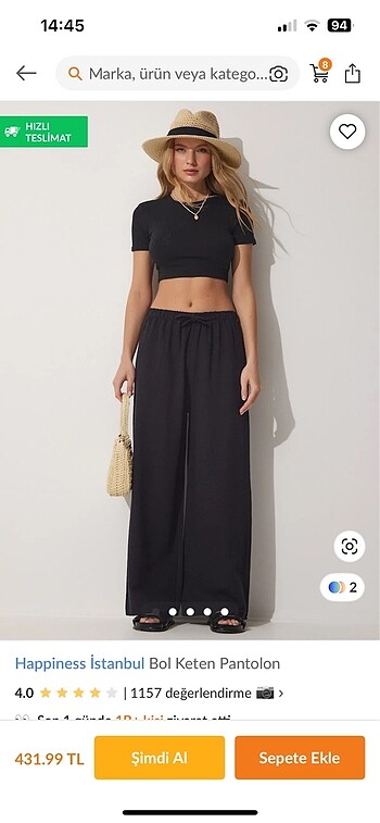 xl Beden siyah Renk Siyah keten pantolon