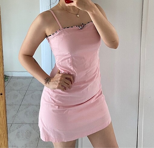 Pembe Mini Elbise