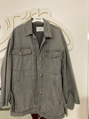 Pull and Bear Pull and Bear gri kot ceket