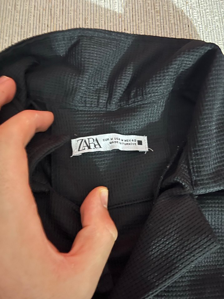 zara siyah Kısa Kollu Düğmeli Erkek Gömlek - Görsel 3