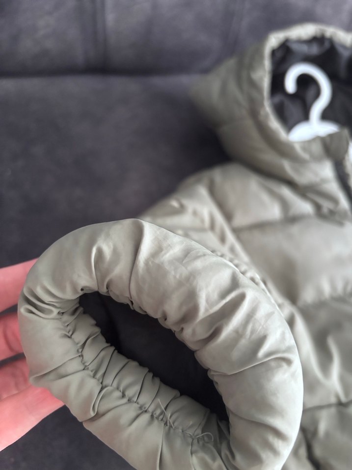 Gri Erkek Çocuk Kapüşonlu Fermuarlı Mont - Görsel 2