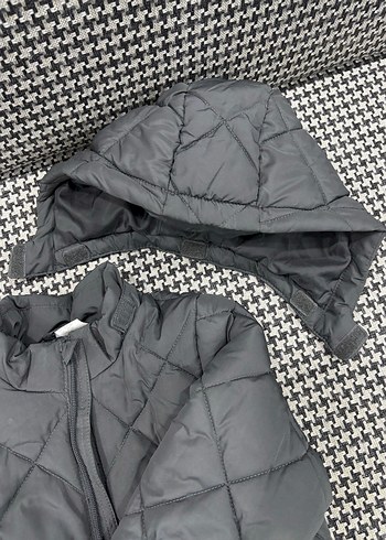 Kapüşonlu antrasit Çocuk Mont - Görsel 5