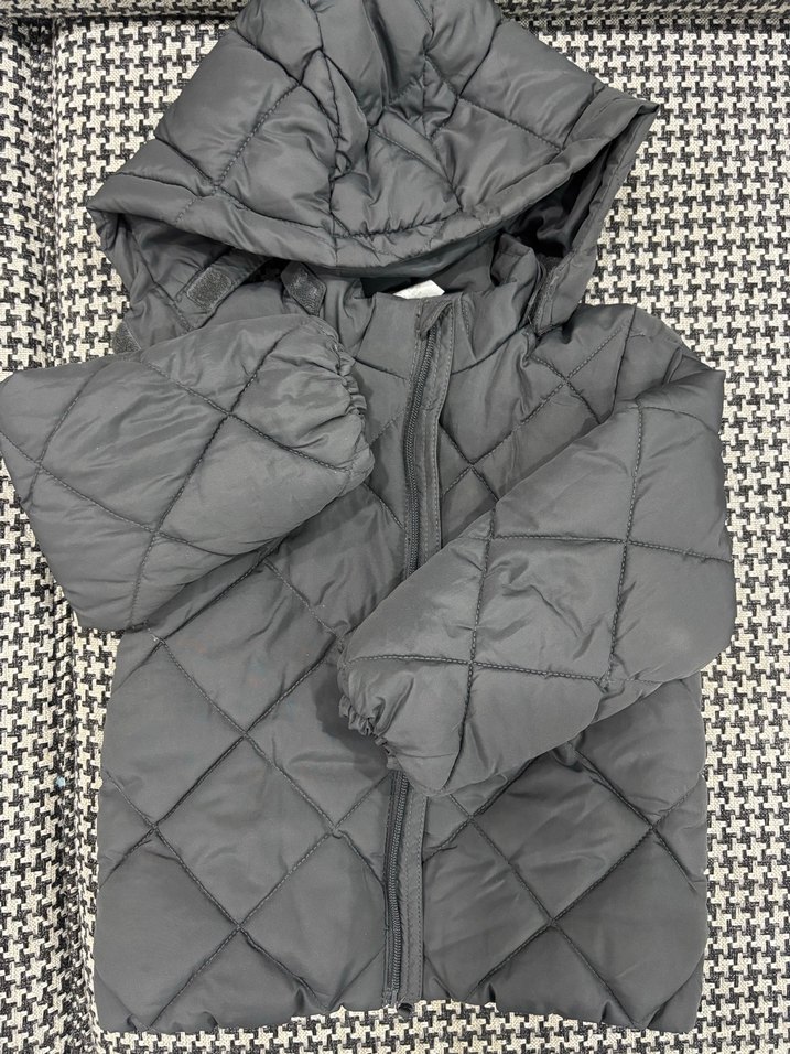 Kapüşonlu antrasit Çocuk Mont - Görsel 2