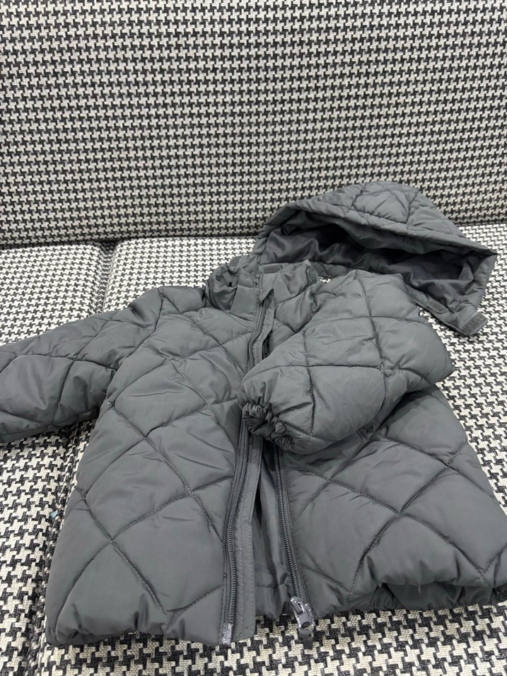 Kapüşonlu antrasit Çocuk Mont - Görsel 3