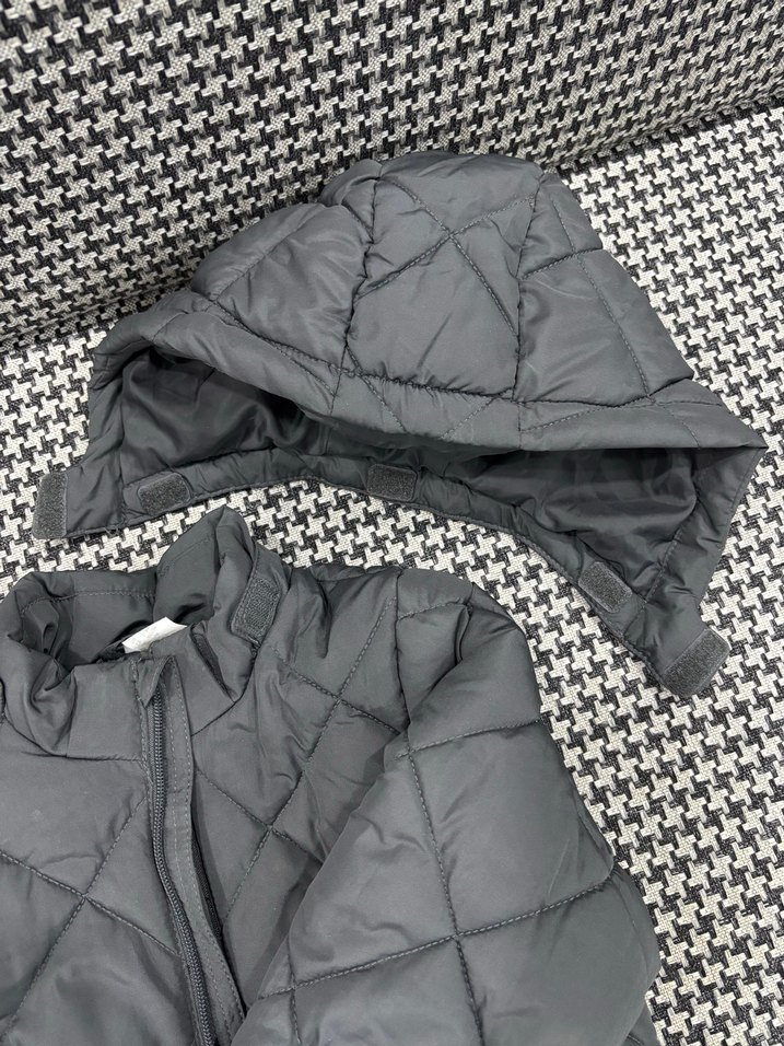 Kapüşonlu antrasit Çocuk Mont - Görsel 5