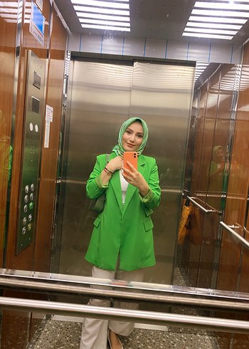 Yeşil Şeffaf Kadın Blazer Ceket - Görsel 2