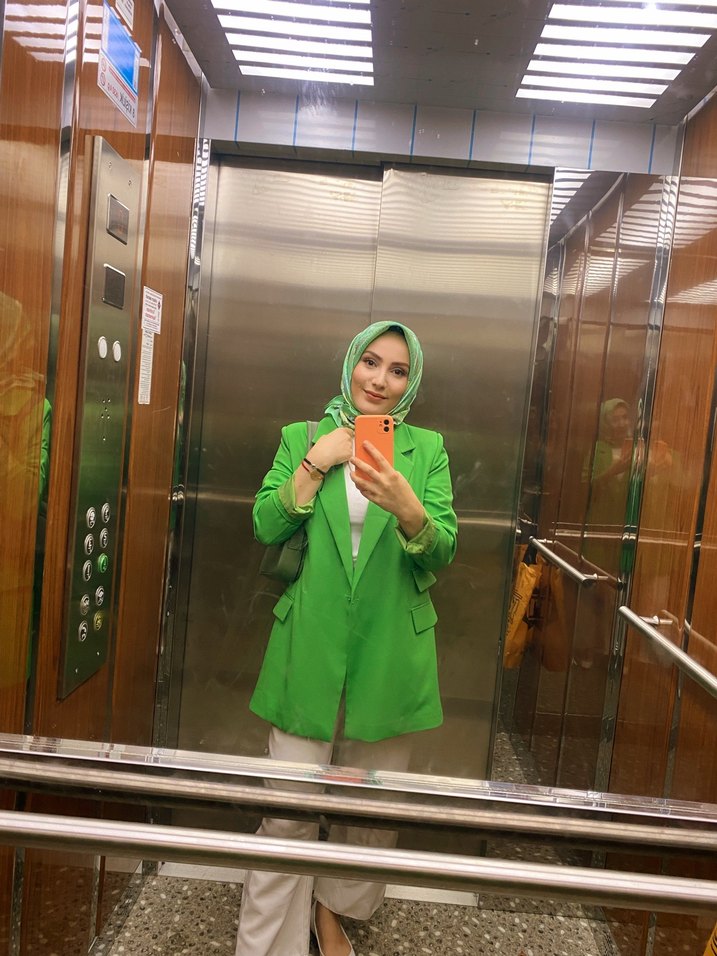 Yeşil Şeffaf Kadın Blazer Ceket - Görsel 2