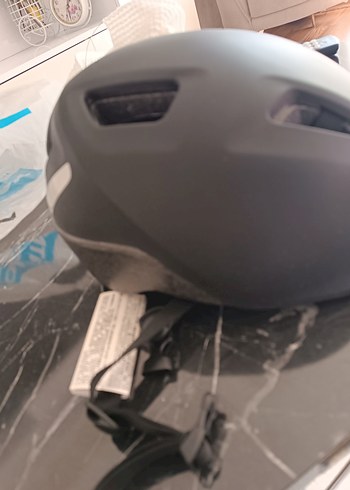 Siyah Biker bisiklet Kaskı Velcro Bantlı - Görsel 6