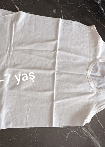 Beyaz Baskılı Çocuk Atlet 7 Yaş - Görsel 2