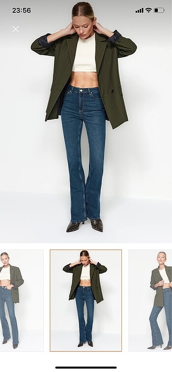 Trendyol milla mavi flare jean