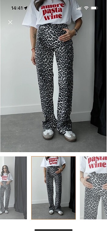 l Beden leoparlı pantolon