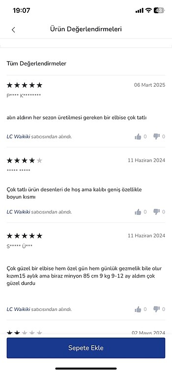 9 Ay Beden sarı Renk LCW Bebek elbise