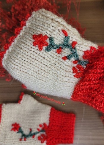 Renkli Nakışlı Bohem Kadın Eldiveni - Görsel 3