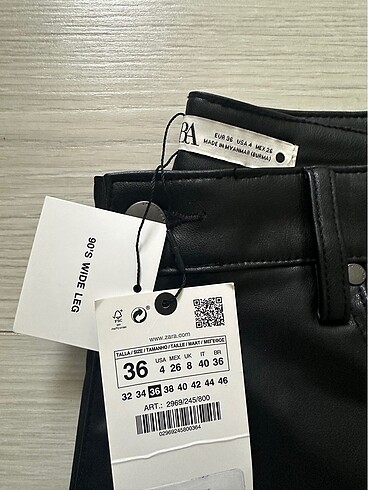 Zara deri wide leg pantalon
