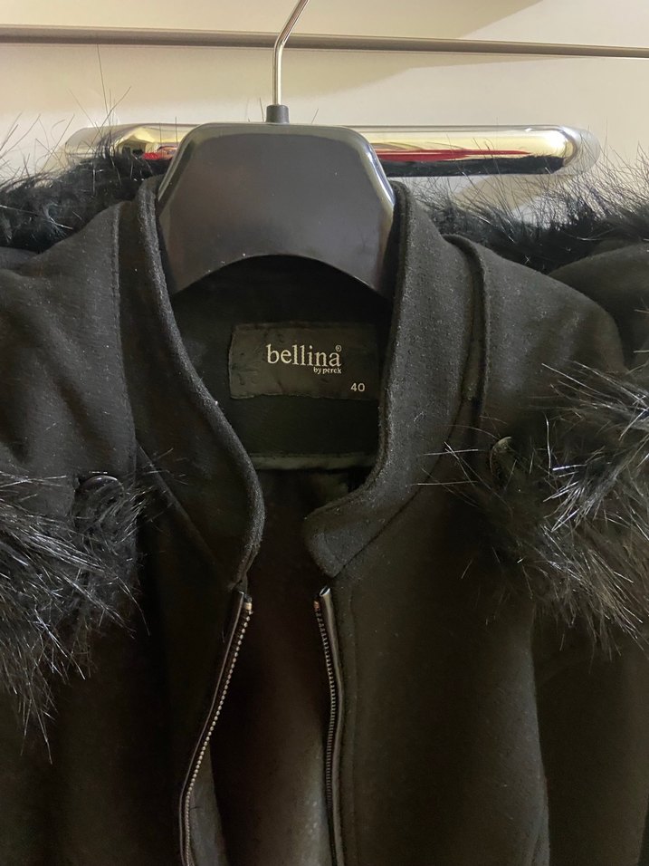 Siyah Kürklü Uzun Kadın Kaban - Görsel 3