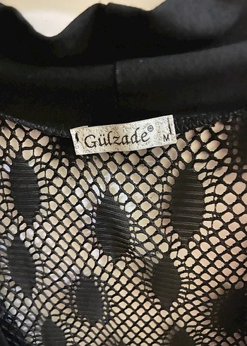 Dantel Detaylı Siyah Uzun Goth Yelek - Görsel 3