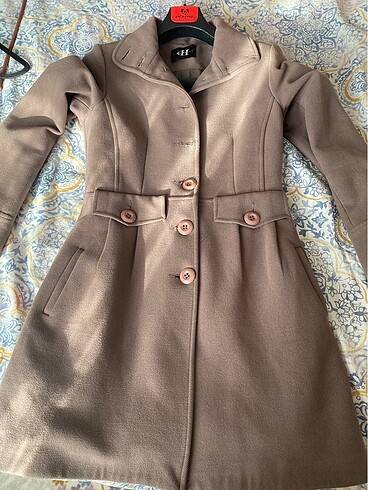 Vizon renk vintage bele oturan 36 beden kaban