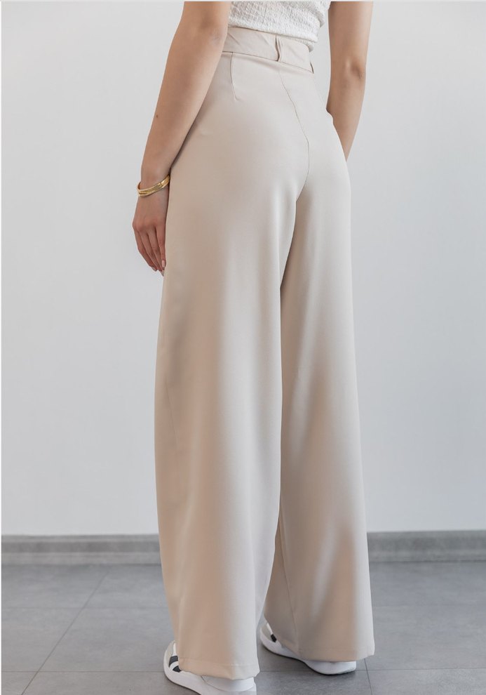 Bej Keten Salaş Kadın Pantolon - Görsel 3