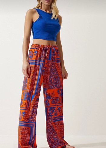 Bohem Tarzı Rahat Kesim Desenli Kadın Pantolon - Görsel 2